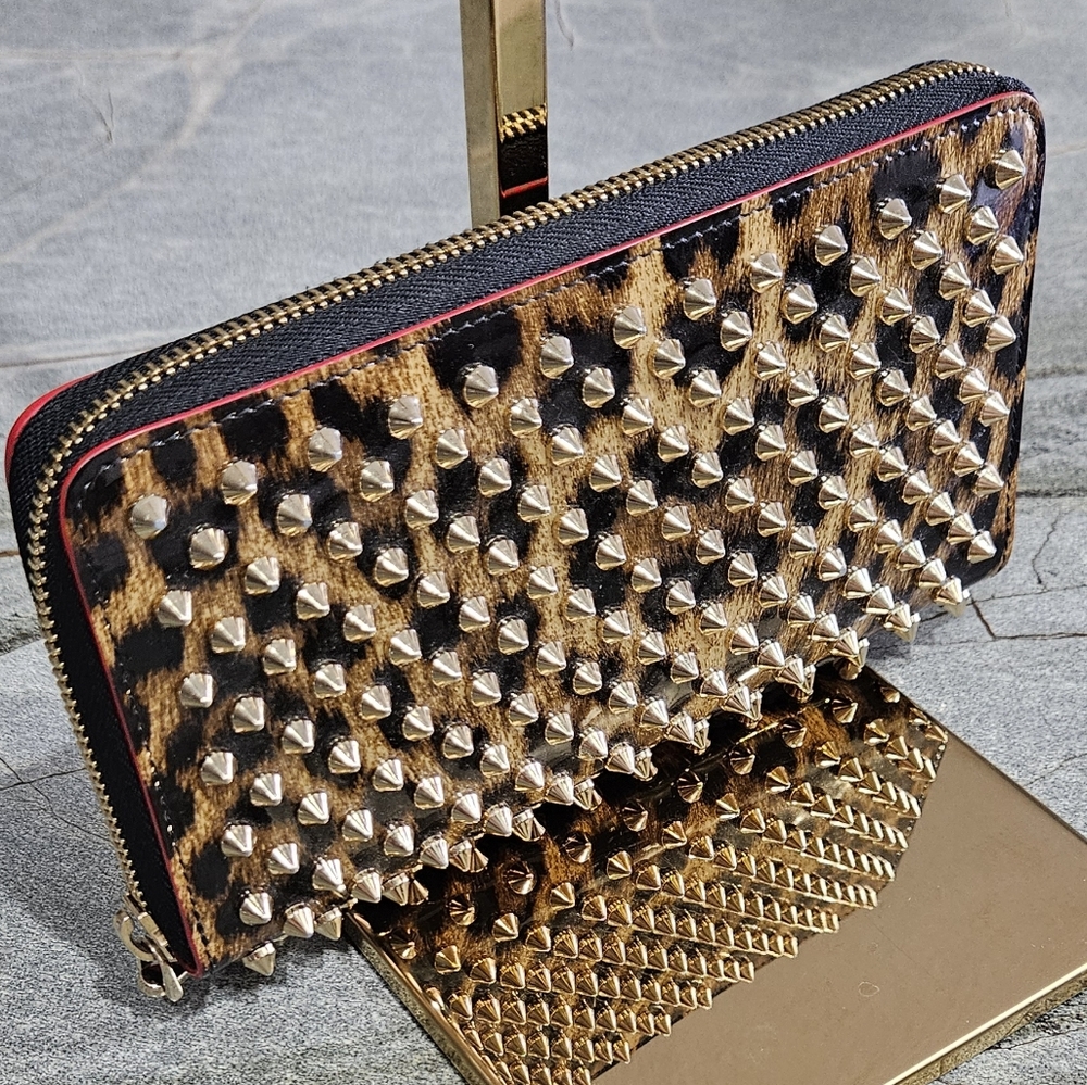 Christian Louboutin Black and Gold Studded Wallet -A Condition